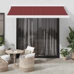 Copertina retractabilă manual, vișiniu, 350x250 cm GartenMobel Dekor
