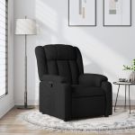 Fotoliu rabatabil, negru, material textil GartenMobel Dekor