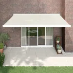 Copertină retractabilă, crem, 4x3 m, textil și aluminiu GartenMobel Dekor