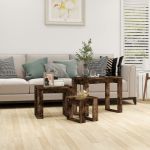 Mese suprapuse, 3 buc, stejar fumuriu, lemn prelucrat GartenMobel Dekor