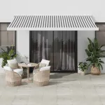 Copertină retractabilă antracit/alb, 4x3 m, textil/aluminiu GartenMobel Dekor