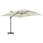 Umbrelă în consolă cu stâlp din aluminiu, nisipiu, 300x300 cm GartenMobel Dekor