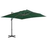 Umbrelă în consolă cu stâlp din aluminiu, verde, 400x300 cm GartenMobel Dekor