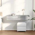 Raft de perete cu sertare Gri Sonoma 100x36x19cm Lemn prelucrat GartenMobel Dekor