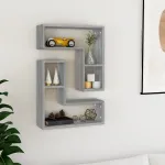 Rafturi de perete, 2 buc., gri sonoma, 50x15x50 cm, lemn GartenMobel Dekor