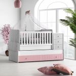 Patut transformabil MyKids Sofia Alb Roz 180x80 GreatGoods Plaything