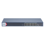 Switch 16 porturi PoE Gigabit, 1 port RJ45 Gigabit, 1 port SFP Gigabit, Smart Management - HIKVISION DS-3E1518P-EI SafetyGuard Surveillance