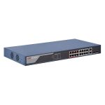 Switch 16 porturi PoE 100Mbps, 2 port uplink Gigabit, SMART Management - HIKVISION DS-3E1318P-EI SafetyGuard Surveillance