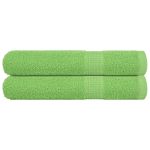 Prosoape 2 buc Verde mere 100x200 cm 360 g/m² 100% bumbac GartenMobel Dekor