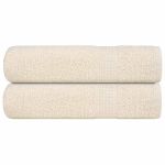Prosoape de duș 2 buc crem 70x140 cm 360 g/m² 100% bumbac GartenMobel Dekor
