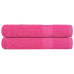 Prosoape saună 2 buc Roz 80x200 cm 360 g/m² 100% bumbac GartenMobel Dekor