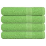 Prosoape saună 4 buc Verde măr 80x200 cm 360 g/m² 100% bumbac GartenMobel Dekor
