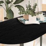 Blat de masă maro închis 140x60x4 cm lemn masiv de stejar oval GartenMobel Dekor