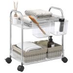 Cărucior de depozitare cu 2 niveluri transparent acrilic GartenMobel Dekor