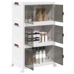Cutie de depozitare stivuită cu roți 3 niveluri 75 L GartenMobel Dekor