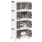 Cutie de depozitare stivuită cu roți 4 niveluri 28 L GartenMobel Dekor