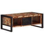 Masuta de cafea multicolora 90x50x36 cm lemn masiv recuperat GartenMobel Dekor
