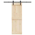 Set feronerie pentru ușă glisantă, negru, 183 cm, oțel GartenMobel Dekor