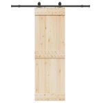 Set feronerie pentru ușă glisantă, negru, 183 cm, oțel GartenMobel Dekor