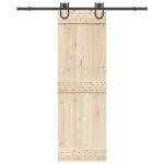 Set feronerie pentru ușă glisantă, negru, 183 cm, oțel GartenMobel Dekor