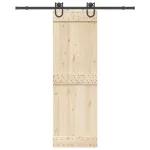 Set feronerie pentru ușă glisantă, negru, 183 cm, oțel GartenMobel Dekor