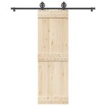 Set feronerie pentru ușă glisantă, negru, 183 cm, oțel GartenMobel Dekor