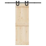 Set feronerie pentru ușă glisantă, negru, 183 cm, oțel GartenMobel Dekor