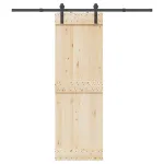 Set feronerie pentru uși glisante, negru, 200 cm, oțel GartenMobel Dekor