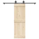 Set feronerie pentru uși glisante, negru, 200 cm, oțel GartenMobel Dekor