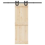 Set feronerie pentru uși glisante, negru, 200 cm, oțel GartenMobel Dekor