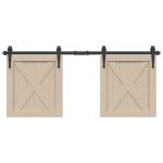 Set uși glisante pentru dulap 122 cm oțel carbon GartenMobel Dekor
