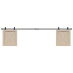 Set uși glisante pentru dulap 213 cm oțel carbon GartenMobel Dekor