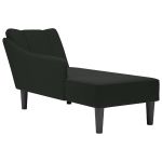 Sezlong cu cotiera dreapta catifea neagra GartenMobel Dekor