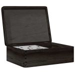 Cutie din lemn cu capac negru 40x30x13 cm lemn masiv de pin GartenMobel Dekor