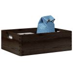 Cutie din lemn cu mânere negru 40x30x13 cm lemn masiv de pin GartenMobel Dekor