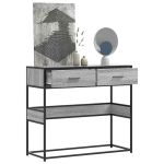 Măsuță consolă, gri sonoma, 90x35x80 cm, lemn prelucrat GartenMobel Dekor