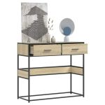 Măsuță consolă, stejar sonoma, 90x35x80 cm, lemn prelucrat GartenMobel Dekor