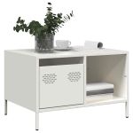 Măsuță de cafea, alb, 68,5x50x43,5 cm, oțel laminat la rece GartenMobel Dekor