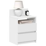 Noptiera cu 2 sertare alb 40x33x60 cm GartenMobel Dekor