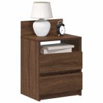 Noptiere 2 buc cu 2 sertare Stejar maro 40x33x60 cm GartenMobel Dekor