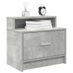 Noptiera cu sertar gri beton 51x31x47 cm GartenMobel Dekor