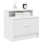 Noptiere cu sertar 2 buc Alb 51x31x47 cm GartenMobel Dekor