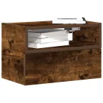 Noptiere de perete, 2 buc., stejar fumuriu, 45x26x28,5 cm GartenMobel Dekor