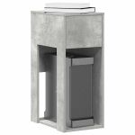 Suport turn computer cu sertar gri beton 30x44x74 cm GartenMobel Dekor