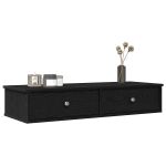 Raft de perete cu sertare negru 100x37,5x19 cm lemn prelucrat GartenMobel Dekor
