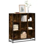 Bibliotecă stejar fumuriu 97,5x33x107,5 cm lemn prelucrat/metal GartenMobel Dekor