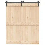 Set feronerie pentru ușă glisantă, negru, 183 cm, oțel GartenMobel Dekor
