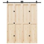 Set feronerie pentru uși glisante, negru, 200 cm, oțel GartenMobel Dekor
