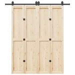 Set feronerie pentru uși glisante, negru, 200 cm, oțel GartenMobel Dekor