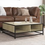 Măsuță de cafea stejar sonoma 80x80x30 cm lemn prelucrat/metal GartenMobel Dekor